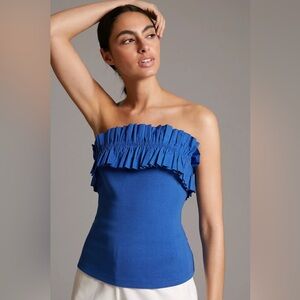 Anthropologie Maeve Strapless Ruffle Top